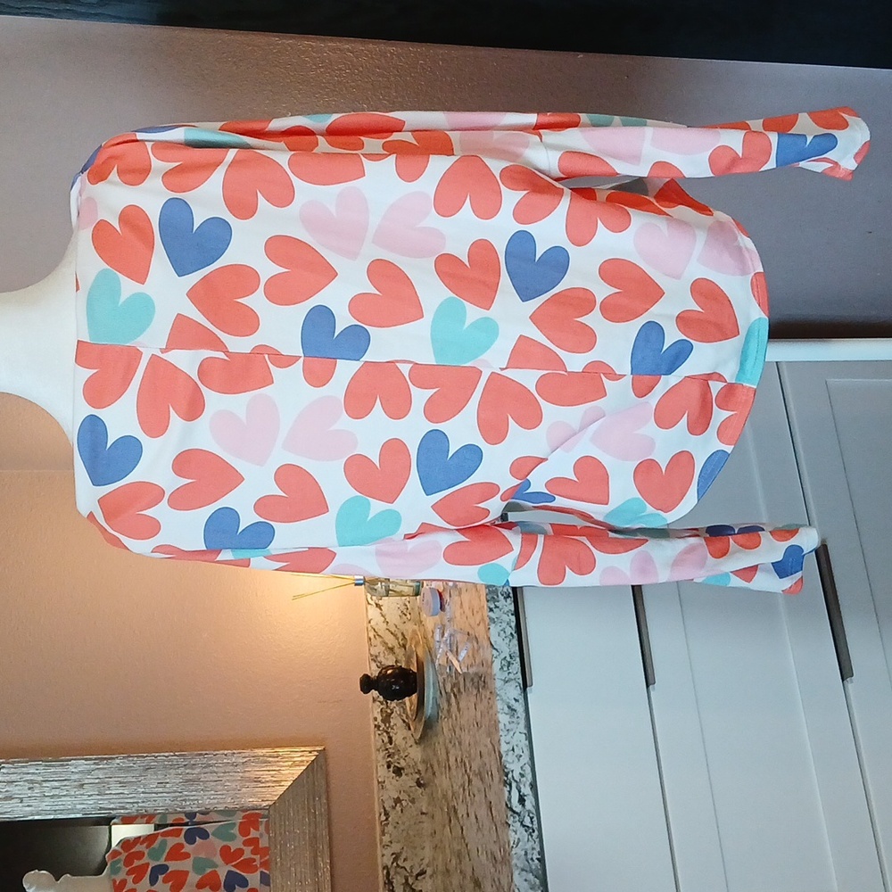 FSL Apparel Hearts Blouse Womens Jersey Top Shirt Size M - Picture 4 of 7